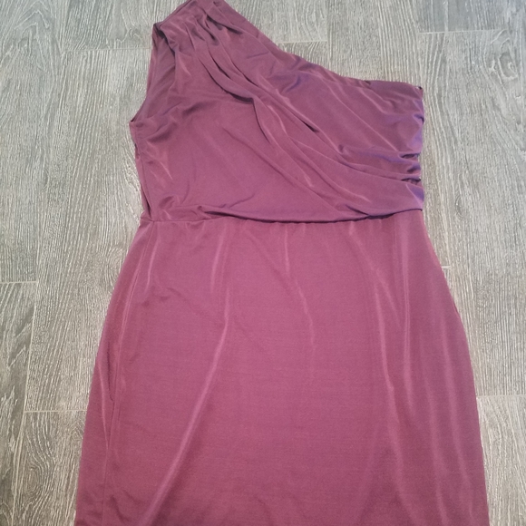 The Limited Dresses & Skirts - Burgandy one shoulder mid dress